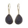 Image 1 : Dark Amy Cat's Eye Semi Precious Faceted Stone On Gold Plated Sterling Silver Lever Back Earrings, 1