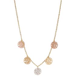 Tri Color Balls Charms Necklace
