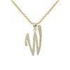 Image 1 : Sterling Silver CZ W Initial - Gold/White