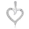 Image 1 : 14K White Gold Diamond Heart Pendant With 18" Chain