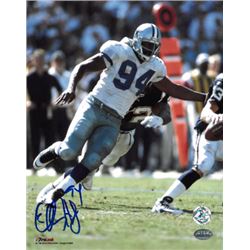 Charles Haley Signed Dallas Cowboys 8X10 Photo #94 (White Jersey Vs Chargers)- Haley Hologram