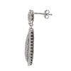 Image 2 : Rhodium Plated Sterling Silver, Teardrop Post Earrings With Pave CZ, 1.3