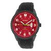 Roberto Bianci Men's Rubber Band Watch With Day/Date And Red Face-7099MRUB-GUN