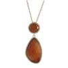 Image 1 : Carnelian Cat's Eye Faceted Semi Precious Stone With CZ Border, 12Mm Round Circle, Gold Plated Sterl