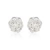 Image 1 : Round Cluster Flower Diamond Stud Earring  In 14K White Gold | 409890
