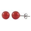 Image 1 : Coral 8Mm Ball On Sterling Silver Post Earrings