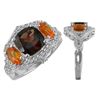 Image 1 : SS GARNET / FIRE OPAL / WHITE TOPAZ RING - Size 7 (#10212MUL)