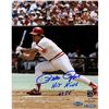 Image 1 : Pete Rose Signed Swinging 8x10 Photo w/ Hit King 4256 Insc