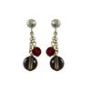 Image 1 : 6Mm Smokey And 4Mm Carnelian Semi Precious Ball On Gold Tone Sterling Silver Ball Post Earrings -0.7