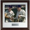 Image 1 : Babe Ruth Unsigned New York Yankees Vintage 16X20 Photo Custom Leather Framed Photo W/ Ted Williams 