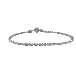 Rhodium Plated Sterling Silver, 2Mm AAA CZ Tennis Bracelet, 7.25"