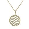 Image 2 : Gold Plated Sterling Silver 28Mm Round Wave CZ Pendant, 1.48&Quot;