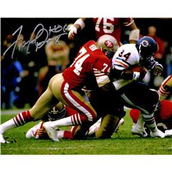 Fred Dean Signed 49Ers Tackling Walter Payton 8X10 Photo W/HOF 08