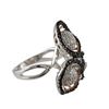 Image 2 : Rose & Black Over Sterling Silver Three Circle Ring Size 7