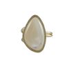 Image 1 : Mother Of Pearl Stone With CZ Border, On Gold Plated Sterling Silver Adjustable Ring, Size 5-9