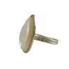 Image 2 : Mother Of Pearl Stone With CZ Border, On Gold Plated Sterling Silver Adjustable Ring, Size 5-9