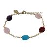 Image 1 : Amy And Rose Quartz Combination Semi Precious Stones On Gold Plated Brass Chain Bracelet, 6.5