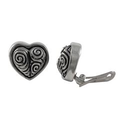 SILVER- BLACK CLIP EARING