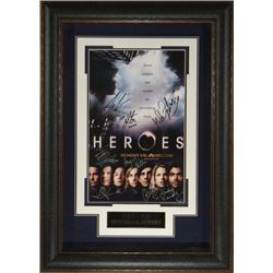 Masi Oka Signed Heroes 22X30 Masterprint Poster Leather Framed 7 Cast Sigs (Tv/Entertainment/Photo)