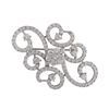 Image 1 : Rhodium Plated Sterling Silver, Flower Swirl CZ Brooch/Pin
