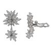 Image 1 : Sterling Silver Double Flower Cluster CZ Clip On Earrings -1.10