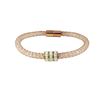 Image 1 : Rose Color Mesh With Beads Bracelet. 3 Round Rondells With White Czs.-7