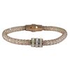 Image 2 : Rose Color Mesh With Beads Bracelet. 3 Round Rondells With White Czs.-7