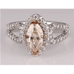 Pink Marquise Halo Ring