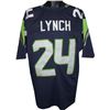 Image 1 : Marshawn Lynch Seattle Seahawks Unsigned Navy Prostyle Jersey XL