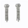 Image 1 : Sterling Silver Three Row CZ Post Earrings-41M