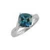 Image 1 : SS LONDON BLUE TOPAZ / DIAMOND RING - Size 7 (#10167LDN)