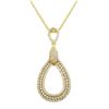 Image 1 : Gold Tone Sterling Silver Dangling Open Teardrop Shape Pendant With CZ-46M