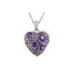 Image 1 : SS MULTI COLOR STONE / DIAMOND HEART PENDANT (#7413MUL)