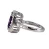 Image 2 : Amythest Square CZ, Surrounded With White Czs, Sterling Silver Ring Size 7