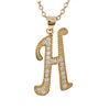 Image 1 : Sterling Silver CZ H Initial - Gold/White