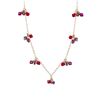 Image 1 : Red Multi Crystal Beads Dangling On Gold Filled Chain Necklace, 15" 1"
