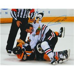 Andrew Shaw Signed Chicago Blackhawks 2013 Stanley Cup Finals Fight 11X14 Photo