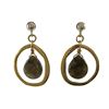 Image 1 : Labradorite(Grey) Semi Precious Stone In Gold Tone Brass Ring Sterling Silver Post Earrings- 1.14