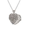 Image 2 : Rhodium Plated Sterling Silver, CZ Filigree Heart Locket Pendant Dimensions: 26Mm Long X 23.4Mm Wide
