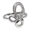Image 1 : Sterling Silver Three Circles Ring With CZ Size 8