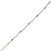 Image 2 : Gold Plated Brass Chain With Turquoise 3Mm Balls Bracelet -5" 1"