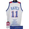 Image 1 : Elvin Hayes Signed Washington Bullets White Prostyle Jersey W/ Embroidered Stats
