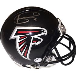 Andre Rison Signed Atlanta Falcons Black Riddell Mini Helmet
