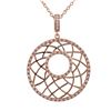 Image 1 : Rose Plated Sterling Silver, 28Mm Round Circle Pendant, Line Design With White CZ Dimensions: 39.3Mm