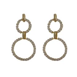 Sterling Silver-Gold Circle Match Earring
