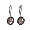 Image 1 : Rose And Black Over Sterling Silver 11Mm Round CZ Lever Back Earrings, 1.06