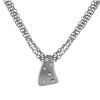 Image 1 : Silver Tone Brass Pendant With Crystals On Three Row Chain Necklace- 16" 3"