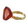 Image 2 : Carnelian Semi Precious Stone On Gold Tone Sterling Silver Ring
