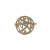 Image 1 : Gold Over Sterling Silver Ring,16Mm Circle With A Half Circle Design, White Czs, Size 9