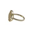 Image 2 : Gold Over Sterling Silver Ring,16Mm Circle With A Half Circle Design, White Czs, Size 9